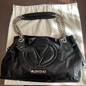 Valentino Black Leather Tote Bag